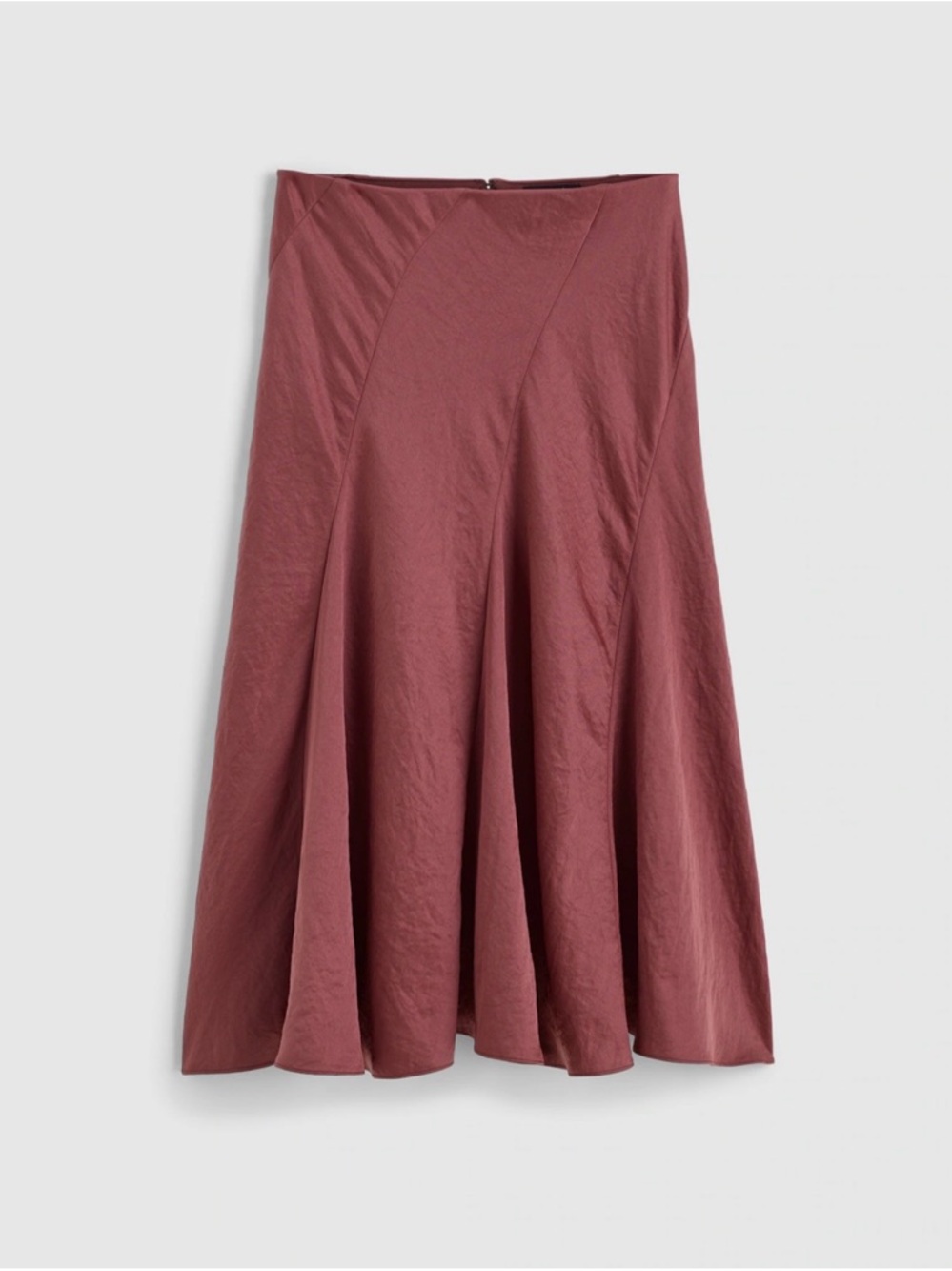 NWT! MADEWELL Women’s Bias-Cut Slip Midi Skirt in Satin, Burnt Soil, Size 2 - Picture 16 of 16
